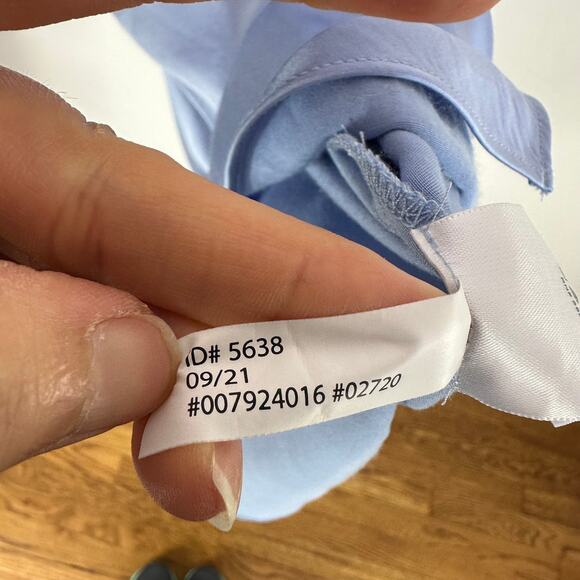 Express Blue Cowl Neck Satin Midi A-Line Dress - Picture 10 of 10